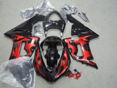 Abs 2005-2006 Black Red Kawasaki ZX6R Motorcycle Fairings