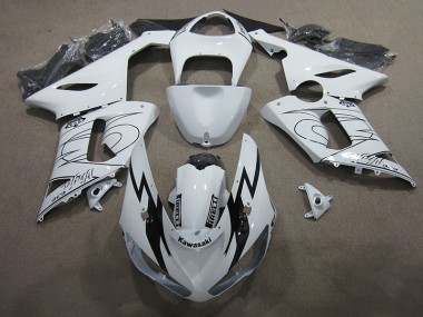 Abs 2005-2006 White Ninja 636 Kawasaki ZX6R Moto Fairings