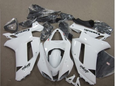 Abs 2007-2008 White Kawasaki ZX6R Bike Fairings