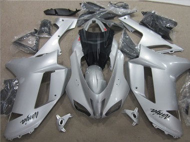 2007-2008 Silver Kawasaki ZX6R Bike Fairing