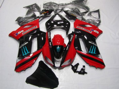 Abs 2007-2008 Red Black Monster Kawasaki ZX6R Motorbike Fairing Kits