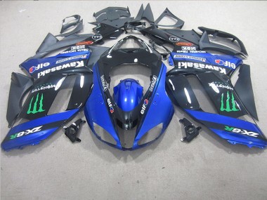 Abs 2007-2008 Black Blue Monster Kawasaki ZX6R Motorcycle Replacement Fairings