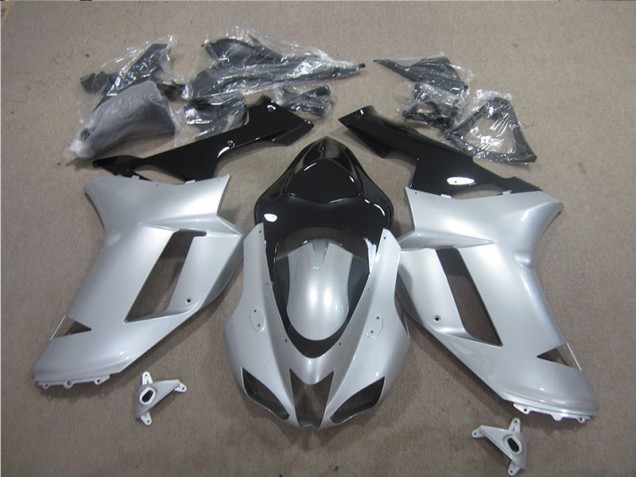 2007-2008 Silver Black Kawasaki ZX6R Motor Fairings