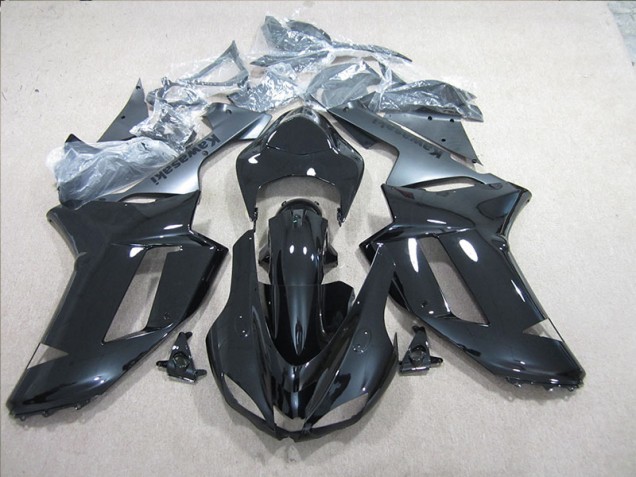 2007-2008 Black Silver Kawasaki ZX6R Motorcylce Fairings