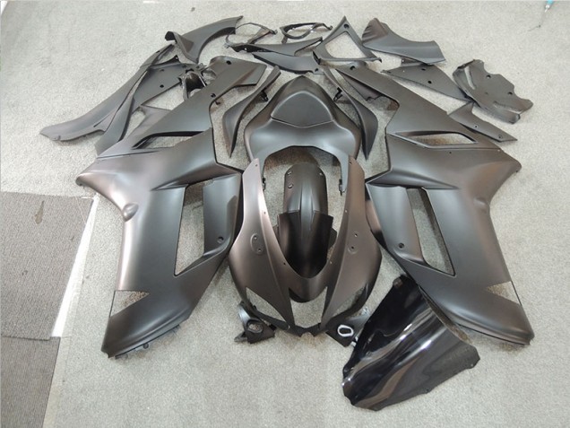 2007-2008 Black Kawasaki ZX6R Motorcycle Fairing Kit