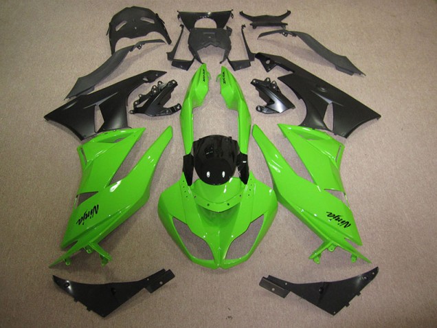 2009-2012 Black Green Kawasaki ZX6R Motorbike Fairing