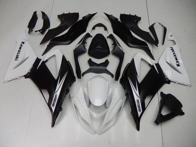 2013-2018 Black White Kawasaki ZX6R Motorcycle Fairing Kits