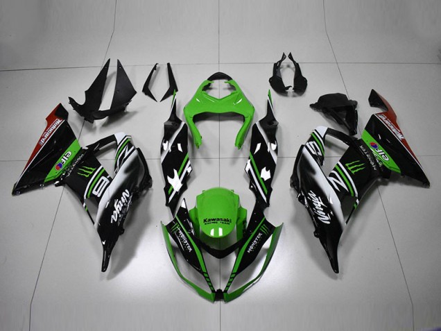 2013-2018 Green Black White Kawasaki ZX6R Motorcycle Bodywork