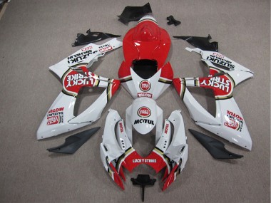 Abs 2005-2006 White Lucky Strike Red Motul Suzuki GSXR1000 Motorcycle Fairing