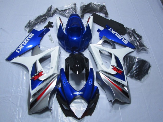 2007-2008 Blue White Suzuki GSXR1000 Bike Fairings