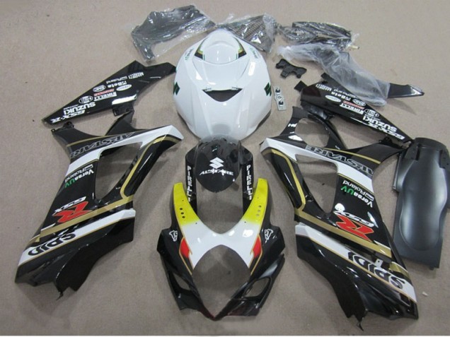 2007-2008 Black White Suzuki GSXR1000 Motorcylce Fairings