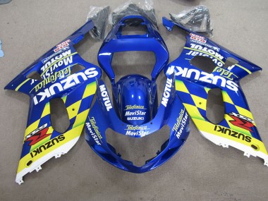 Abs 2001-2003 Blue Yellow Telefumia Movistar Suzuki GSXR600 Motor Bike Fairings