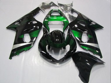 2001-2003 Black Green Suzuki GSXR600 Bike Fairings