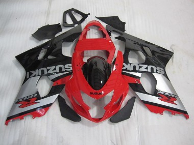 2004-2005 Red Black Silver Suzuki GSXR600 Motorcyle Fairings