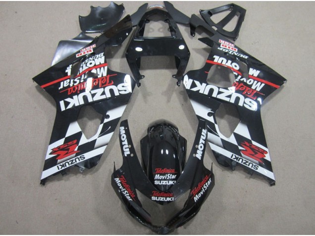 2004-2005 Black Red Telefumia Movistar Suzuki GSXR600 Motorbike Fairing