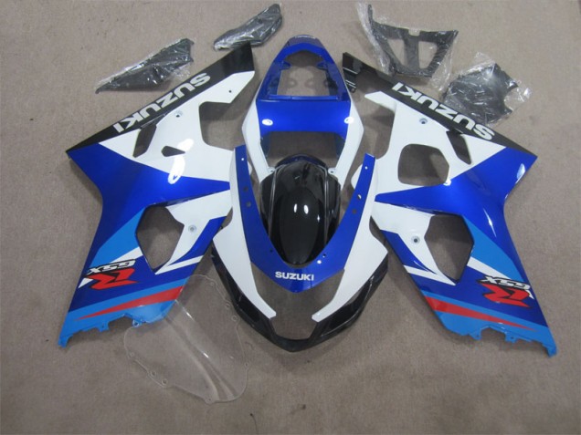 2004-2005 Blue White Suzuki GSXR600 Motorcycle Fairings Kits