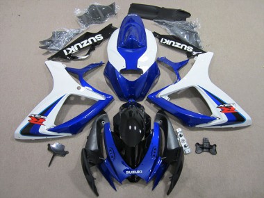 2006-2007 Blue White Suzuki GSXR600 Motorbike Fairings