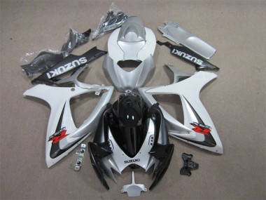 Abs 2006-2007 Black White Suzuki GSXR600 Motorcycle Fairing Kit