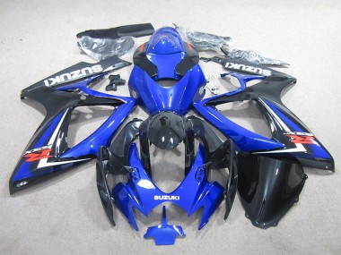 2006-2007 Black Blue Suzuki GSXR600 Motorcycle Fairings Kit