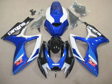 2006-2007 Blue White Suzuki GSXR600 Replacement Fairings