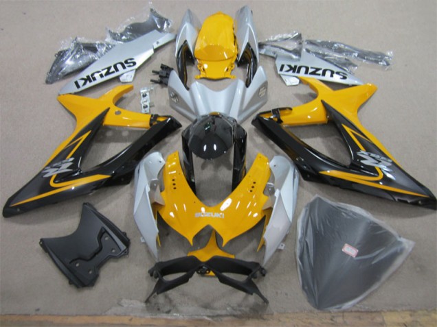 2008-2010 Yellow White Black Suzuki GSXR600 Motorcycle Fairing Kits