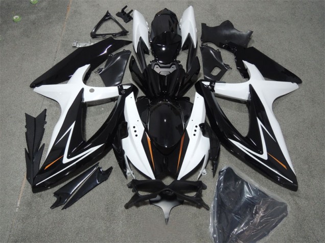 2008-2010 Black White Suzuki GSXR600 Bike Fairings