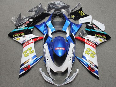 Abs 2011-2021 Blue White Red Rockstar 22 Suzuki GSXR600 Bike Fairing Kit