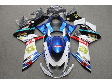 2011-2021 Blue White Red Rockstar 22 Suzuki GSXR600 Bike Fairing Kit