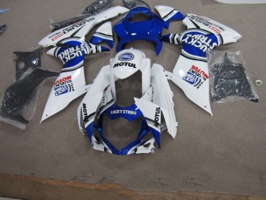 Abs 2011-2021 Blue White Lucky Strike Motul Suzuki GSXR600 Motorcycle Fairings Kit