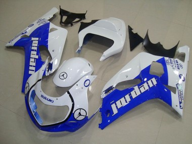 Abs 2001-2003 Blue White Jordan Suzuki GSXR750 Motorcycle Bodywork