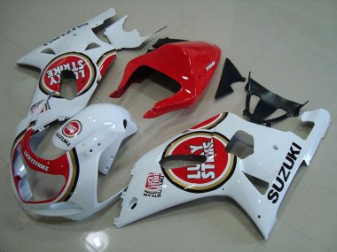 Abs 2001-2003 Red White Lucky Strike Suzuki GSXR750 Motorcyle Fairings