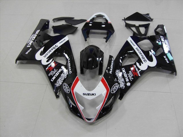 Abs 2004-2005 Black Red Beacon Suzuki GSXR750 Motorbike Fairings