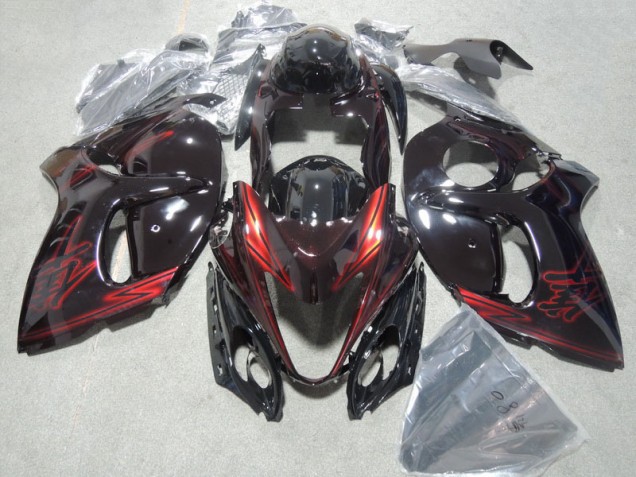 Abs 2008-2019 Black Red Suzuki GSXR1300 Hayabusa Bike Fairings