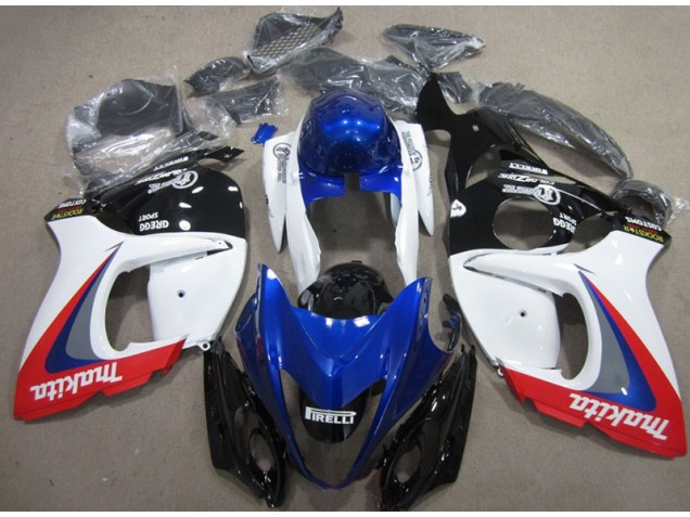 2008-2019 White Blue Makita Suzuki GSXR1300 Hayabusa Moto Fairings