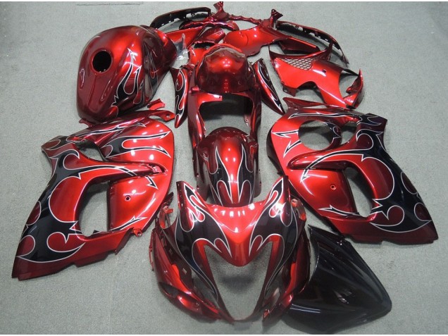 Abs 2008-2019 Red Black Flame Suzuki GSXR1300 Hayabusa Motorcyle Fairings