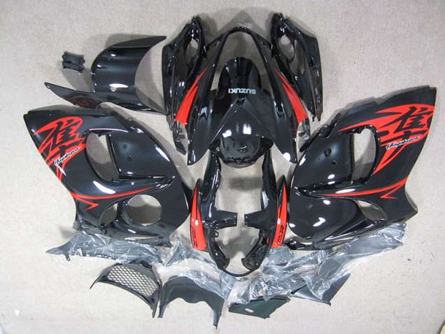 2008-2019 Black Red Suzuki GSXR1300 Hayabusa Motorcycle Fairing