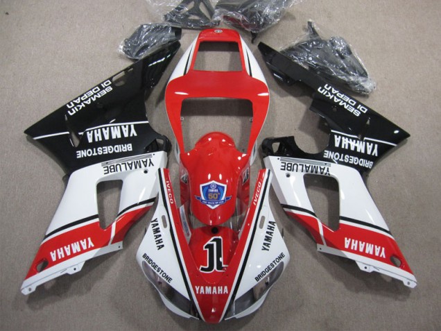 1998-1999 Red White Black 50 Yamaha YZF R1 Replacement Motorcycle Fairings