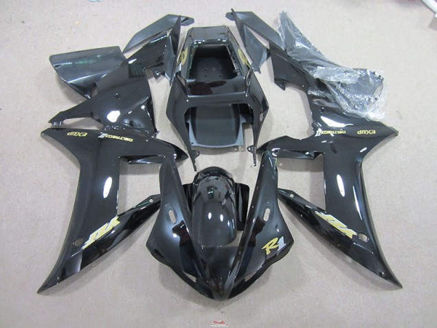 2002-2003 Black Gold Decal Yamaha YZF R1 Motorcyle Fairings