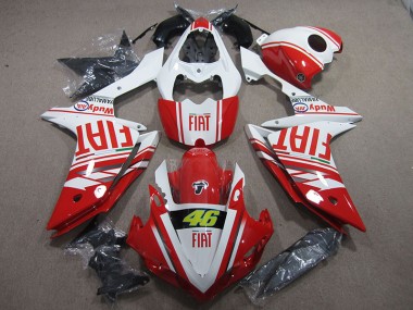 Abs 2007-2008 Red White Fiat 46 Yamaha YZF R1 Motor Bike Fairings