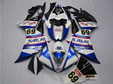 Abs 2009-2011 White Blue Sterilgarda SCALZ 69 Yamaha YZF R1 Motorcycle Replacement Fairings