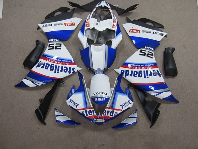 Abs 2012-2014 White Blue Volvo Sterilgarda 25 Yamaha YZF R1 Motorcycle Fairings Kit