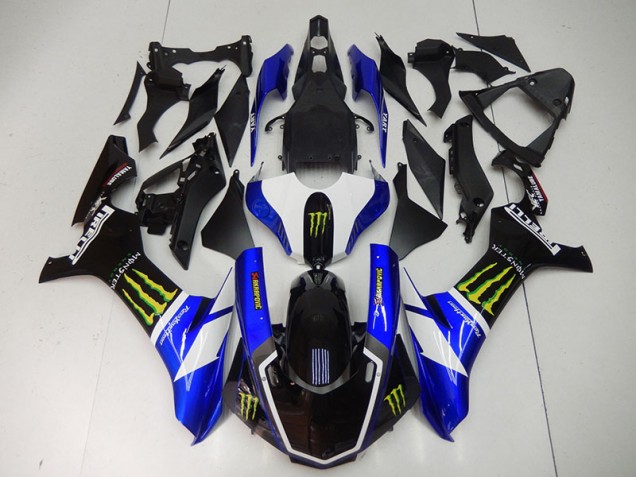 2015-2019 Blue Black Monster Yamaha YZF R1 Motorbike Fairings