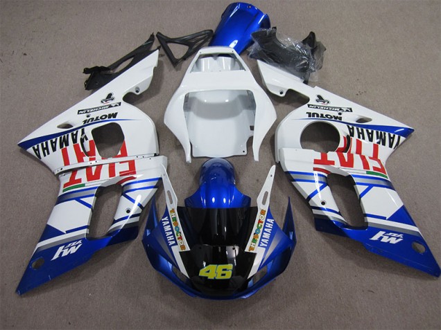 Abs 1998-2002 White Blue Fiat 46 Yamaha YZF R6 Motorcycle Fairings Kits