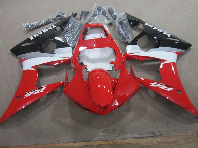 2003-2005 Red White Yamaha YZF R6 Motorcycle Fairings