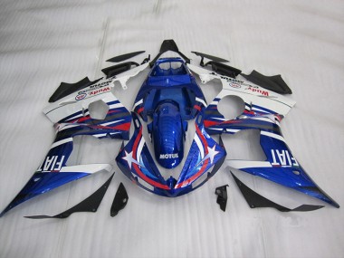 2003-2005 Blue White Motul Fiat Yamaha YZF R6 Motorcycle Fairing