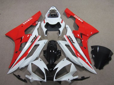 Abs 2006-2007 White Black Red Yamaha YZF R6 Replacement Motorcycle Fairings