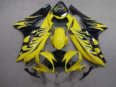 Abs 2006-2007 Yellow Black Flame Yamaha YZF R6 Motorbike Fairing Kits