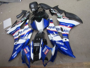 Abs 2006-2007 White Blue Sterilgarda Volvo Yamaha YZF R6 Motorcylce Fairings