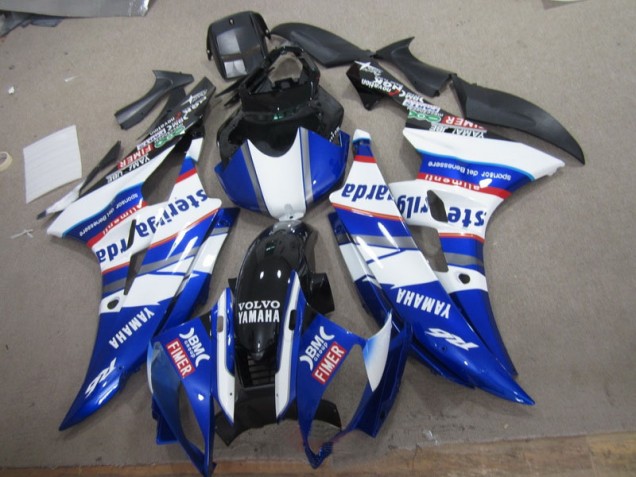 Abs 2006-2007 White Blue Sterilgarda Volvo Yamaha YZF R6 Motorcylce Fairings